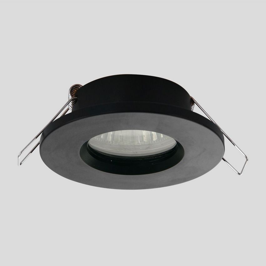 Badkamer Inbouwspot rond Zwart IP44 - De Smid Verlichting