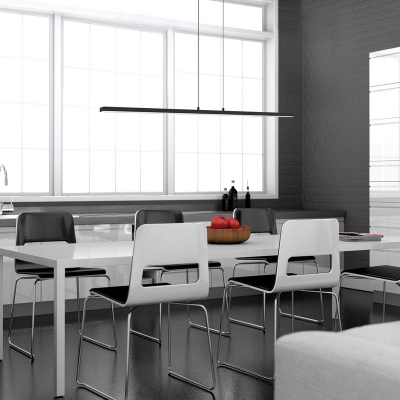 Bande LED Hanglamp 150cm met Cable lift Zwart - De Smid Verlichting