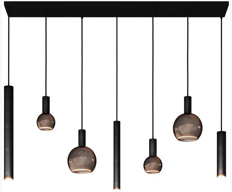 Ztahl Riva 7-Lichts Hanglamp 145x22cm 4380-9005 Zwart - De Smid Verlichting