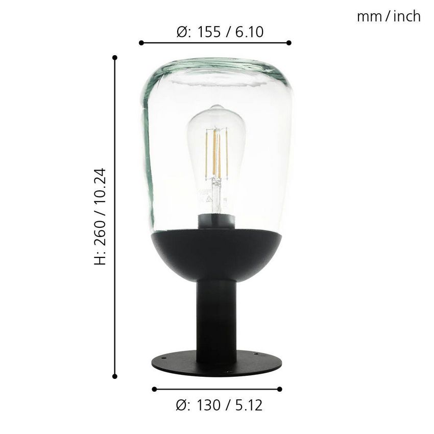 Donatori Outdoor Sokkel Zwart/Helder - De Smid Verlichting