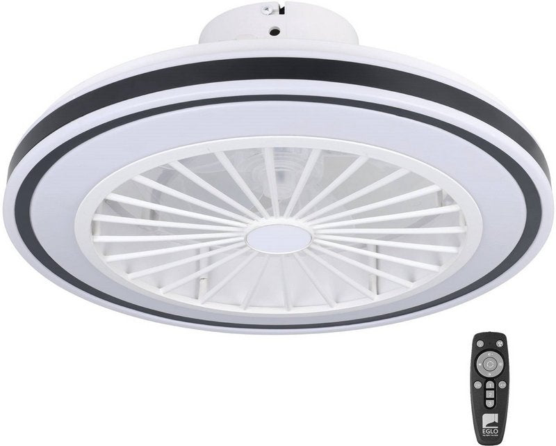 Almeria Plafondventilator Ø48cm Zwart/Wit +Verlichting + Afstandsbediening - De Smid Verlichting
