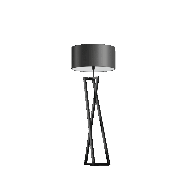 Ztahl Calitri Vloerlamp Mat Zwart Hoog + Monaco Kap Dark Brown/Grey - De Smid Verlichting