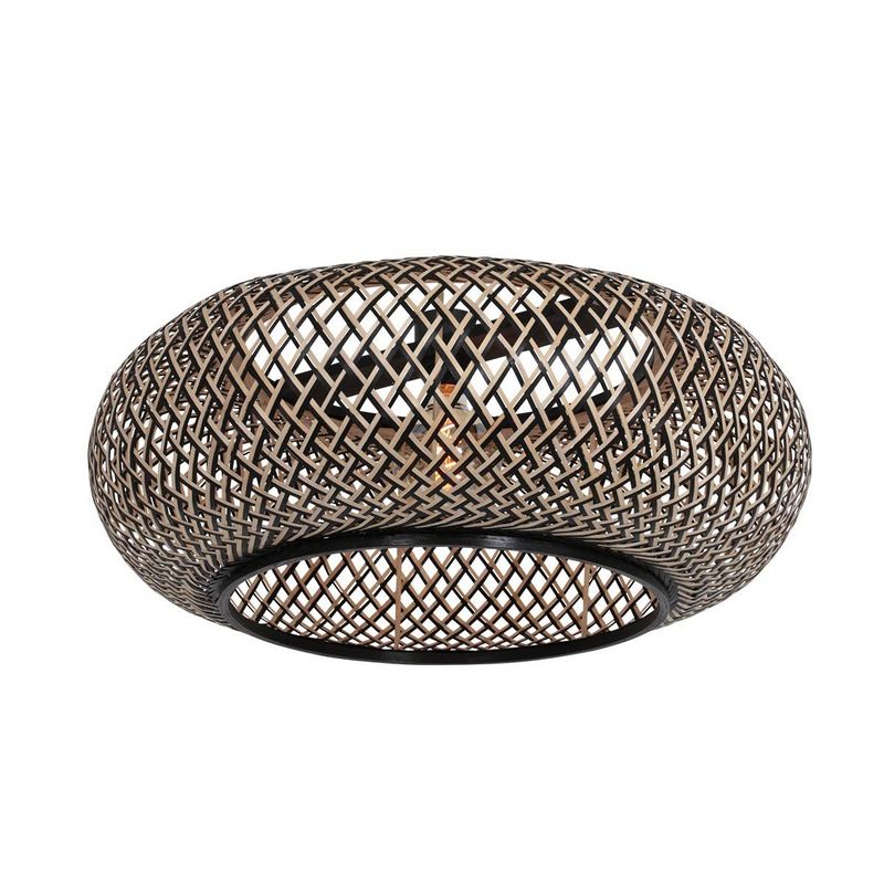 Maze Bamboe Kap Zwart/Naturel Ø60cm E27 - De Smid Verlichting