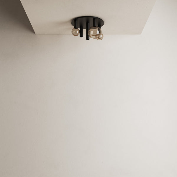 Ztahl Riva Plafondlamp Rond 5- Lichts 4360-9005 Zwart structuur - De Smid Verlichting