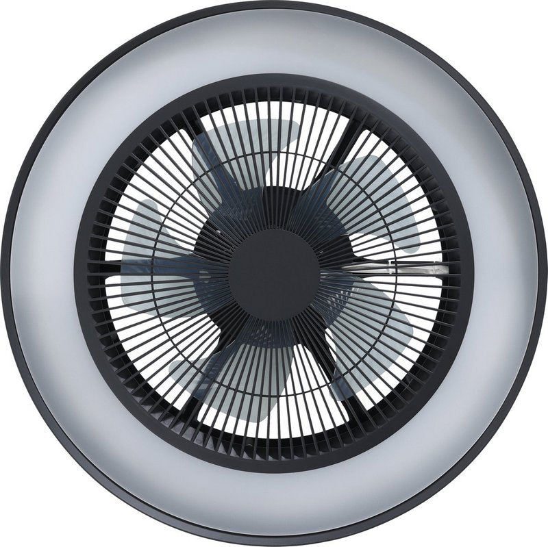 Vallonia Plafondventilator Ø48cm Zwart/Wit + Verlichting + Afstandsbediening - De Smid Verlichting