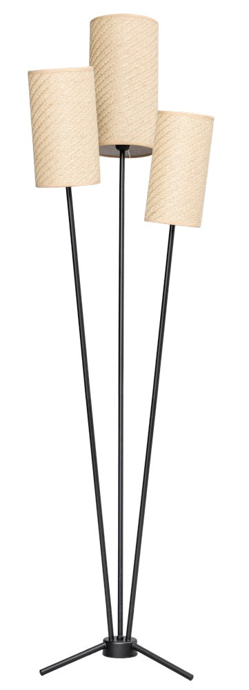 Zizal 3-Lichts Vloerlamp met Stoffenkappen - De Smid Verlichting