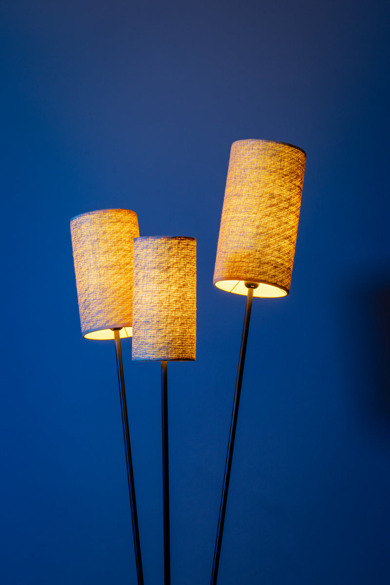 Zizal 3-Lichts Vloerlamp met Stoffenkappen - De Smid Verlichting