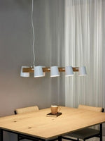 Lucide Octo 8-Lichts Hanglamp Wit/Hout 30481/08/31