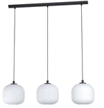 Lifestyle Crawley 3-Lichts Hanglamp Zwart/Glas Wit
