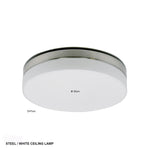 Steinhauer Bath Plafondlamp 30cm Nikkelmat/Glas