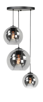 Highlight Globe Fantasy 3L-Hanglamp Zwart/Smoke