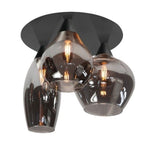 Highlight Cambio 3L-Plafondlamp P6859.01 Zwart/Smoke glas