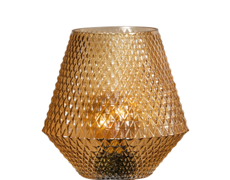 ETH Bendy Los Glas Ribbel Amber/Goud E27 gat 205xh205mm