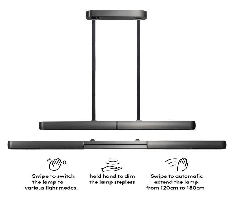 ETH Bella Hanglamp LED – Gun metal Grey | 90W | Dimbaar | Elektrisch verstelbaar