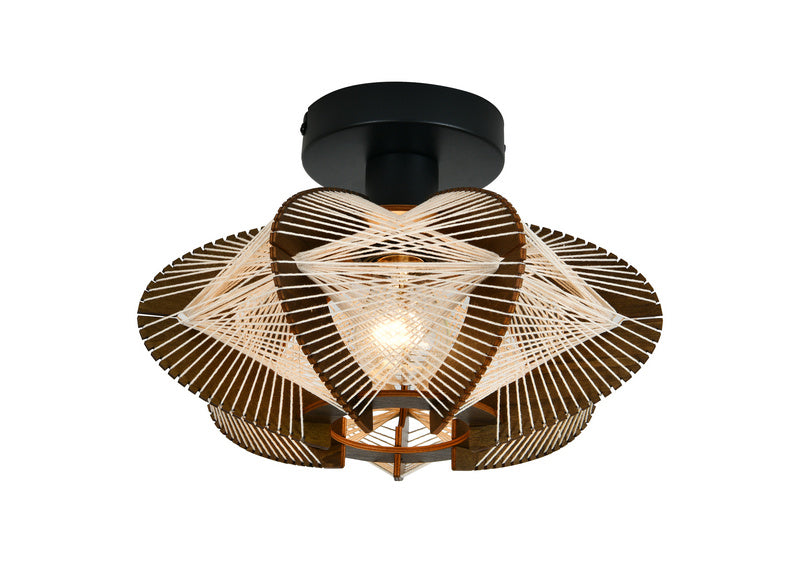 ETH Jessica Plafonnière – Subtiele luxe in natuurlijke tinten | Ø30 cm | Walnut/Black