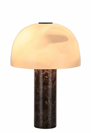 ETH Barbara Kap Ø 27.5cm tafellamp 2x E14 Beige/Marble base H30cm