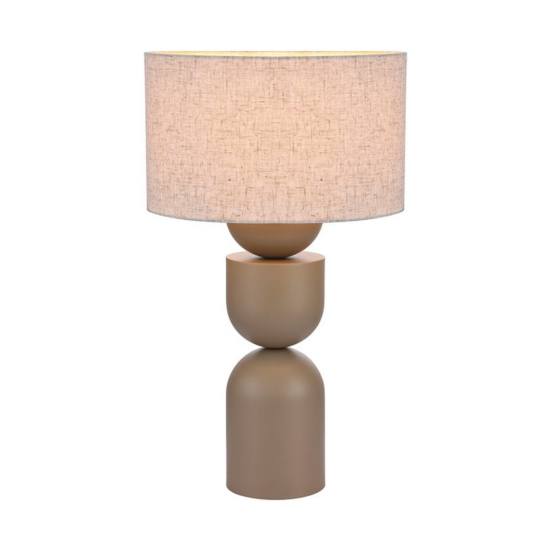 Daphne Tafellamp Zand met Linnen Stoffen Kap Beige