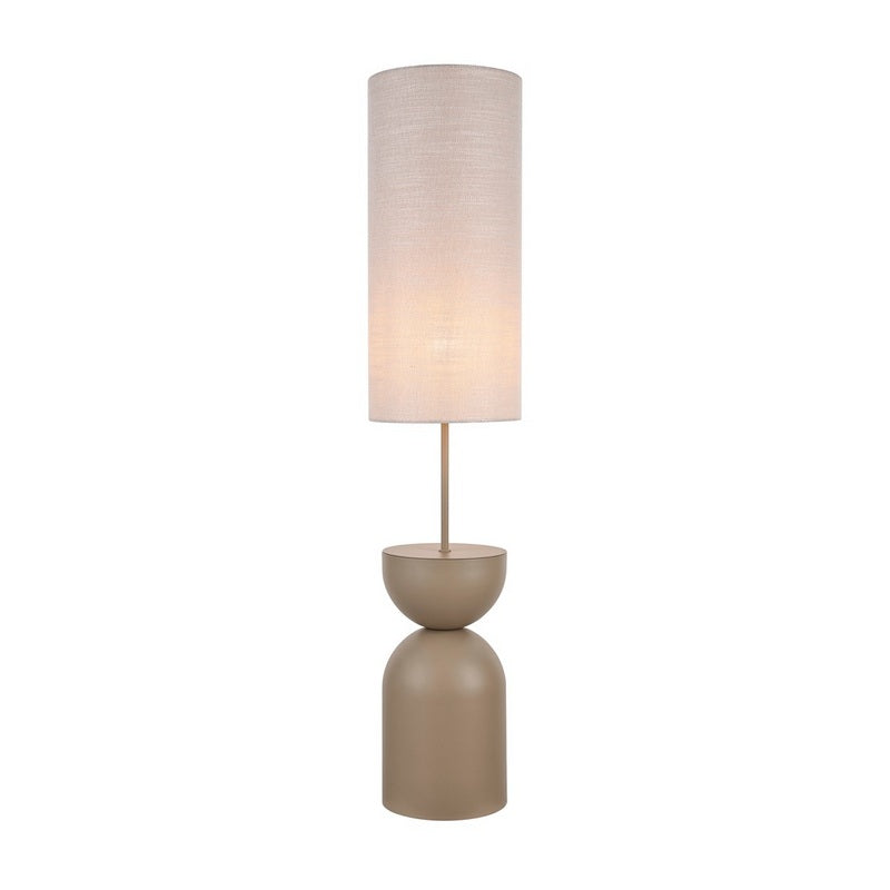 Thalia Vloerlamp 30x140 cm – Zand met Naturel Linnen Kap