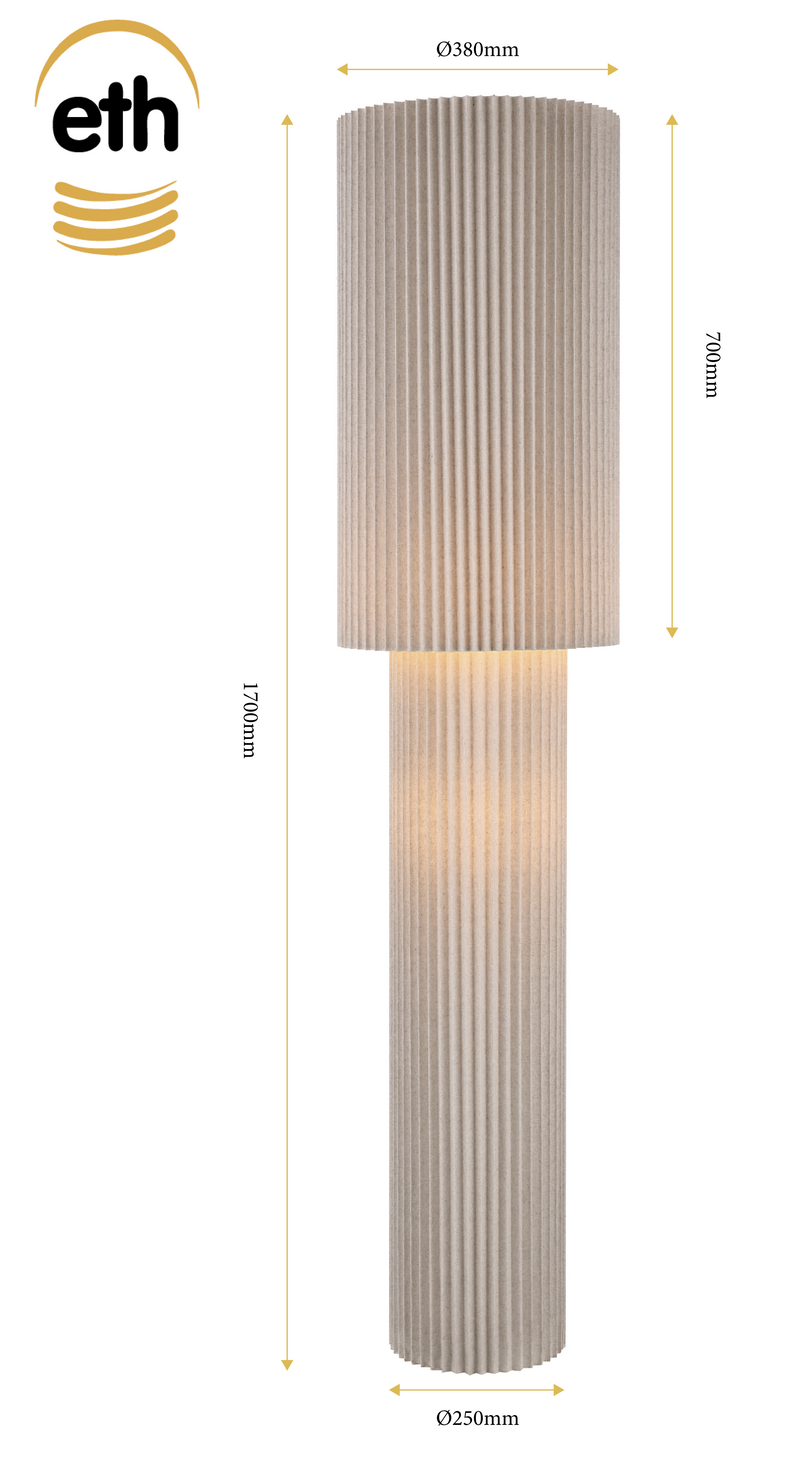 Renate Vloerlamp H170cm 2xE27 Linnen Soft shade