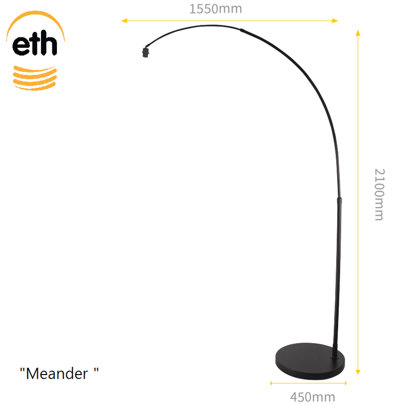 Eth Meander Losse Boogland Zwart Zonder Kap