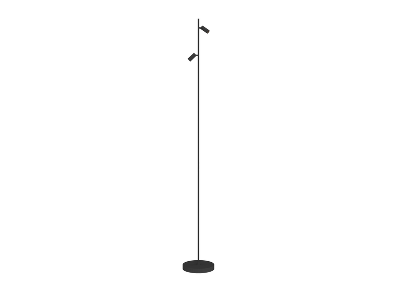 ETH Minora 2- Lichts Spot Vloerlamp 7w led dimbaar Zwart