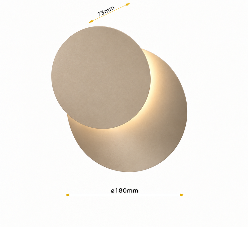 Milo Wandlamp 9W 2700K 3 Stappen Dimbaar Champagne