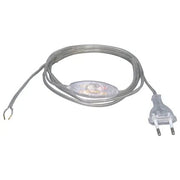 Eurosnoer + schakelaar 2meter transparant 2 x 0.7qmm
