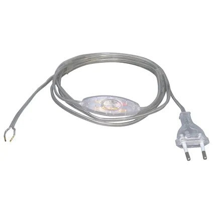 Eurosnoer + schakelaar 2meter transparant 2 x 0.7qmm