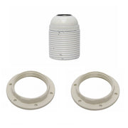 EGT Losse Lamphouder Draad E27 + 2 Ringen Wit 12609