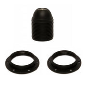 EGT Losse Lamphouder Draad E27 + 2 Ringen Zwart 12610
