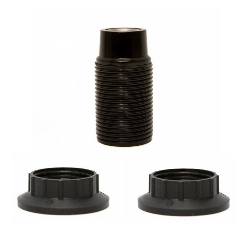 EGT Fitting E14 buitendraad Zwart + 2 fitting ringen 12622
