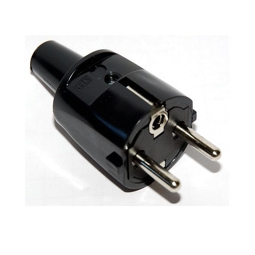 EGT Stekker PVC met Randaarde Kort Zwart 12859