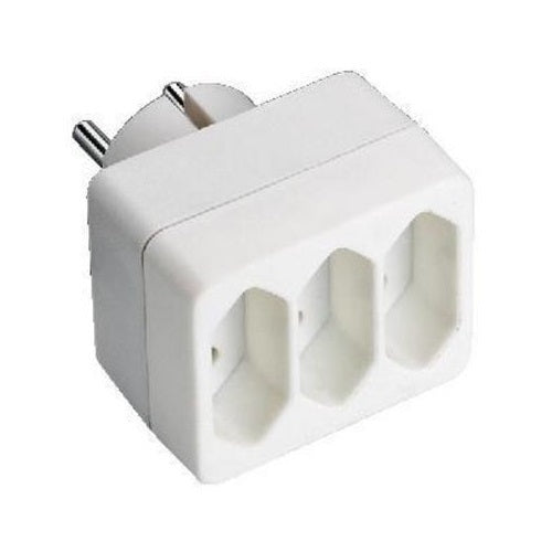 Egt Verloopstekker 3xEuro 2.5A  Wit 12884