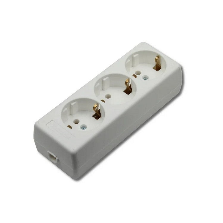 Losse 3-Voudige stopcontact met randaarde Wit
