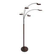 5-lichts vloerlamp Synna 1327CA – Cacao kleurige LED booglamp met dimfunctie