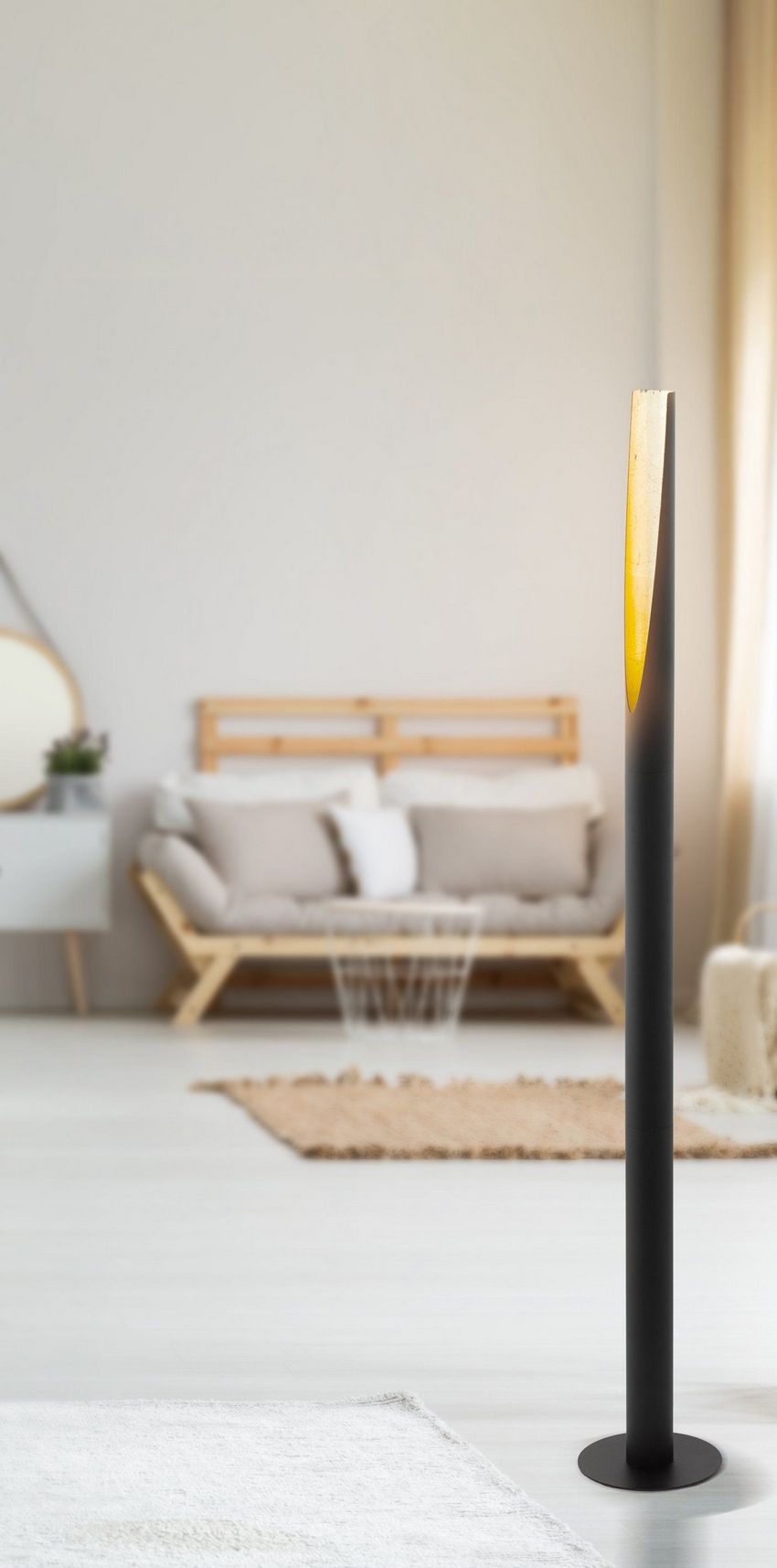 Lifestyle Bakersfield Vloerlamp Zwart/Goud