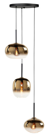 Highlight Bellini 3-Lichts Hanglamp Rond met Gradient Gold Glazen