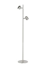 Ovale LED 2-Lichts Vloerlamp Nikkelmat dimbaar