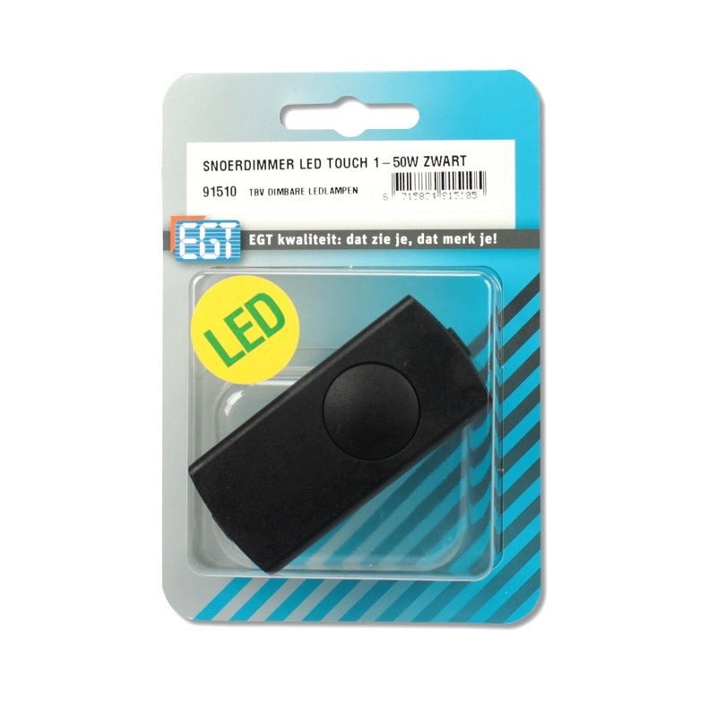 EGT Snoerdimmer LED TOUCH 1-50w Zwart