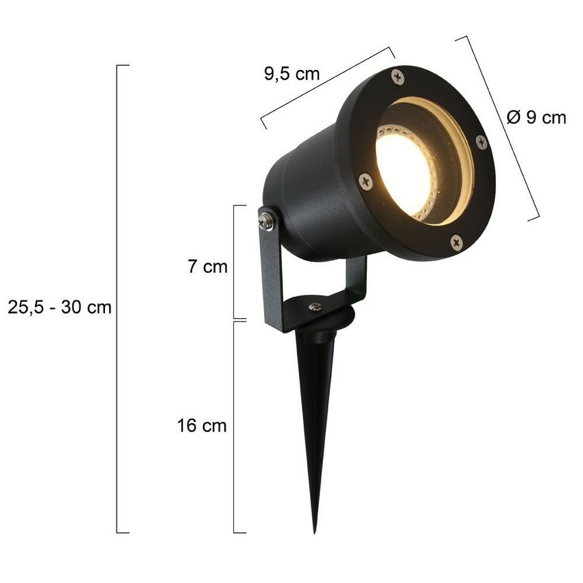 Steinhauer Nova 1502ZW Buitenlamp spot +grondpen Zwart