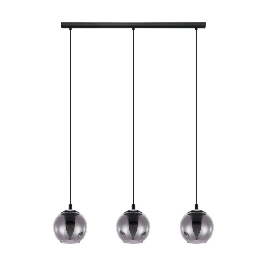 Eglo Ariscani 3L- Hanglamp Balk Zwart/Smoke De laatste Showroom model NU: