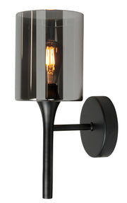Diverso Wandlamp Zwart met Smoke Glas