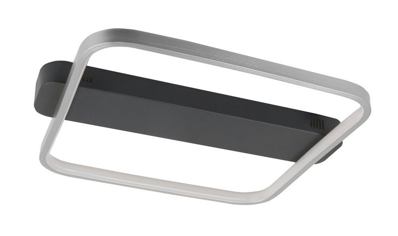 Ascona LED Plafondlamp 40x40cm Zwart-Nikkel