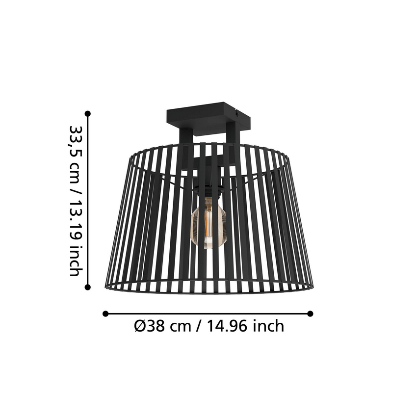 Bogota Plafondlamp Zwart Ø38cm