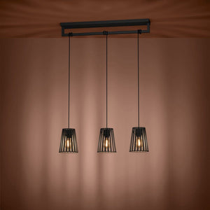 Bogota 3-Lichts Hanglamp Zwart 77cm