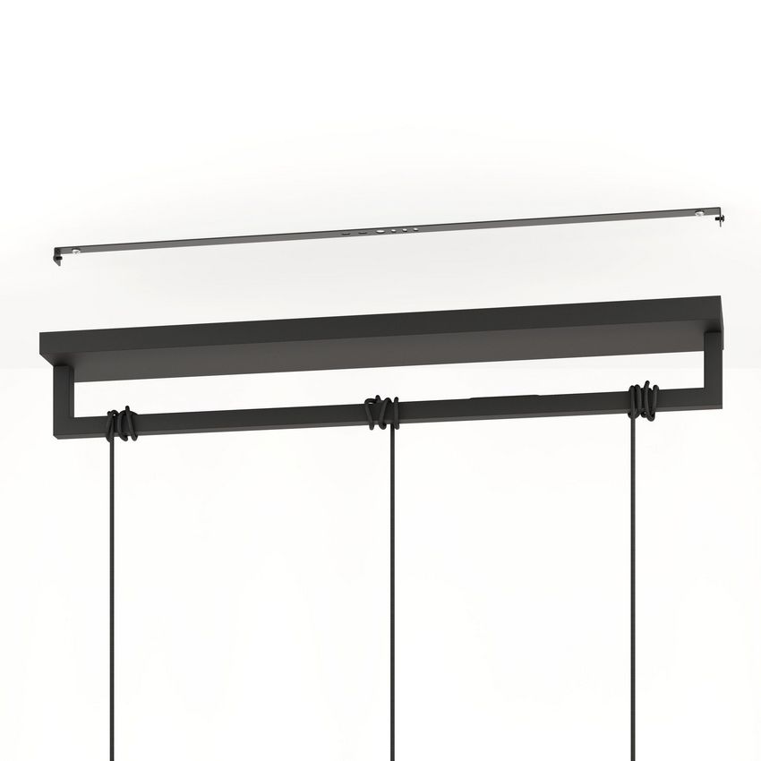 Bogota 3-Lichts Hanglamp Zwart 77cm