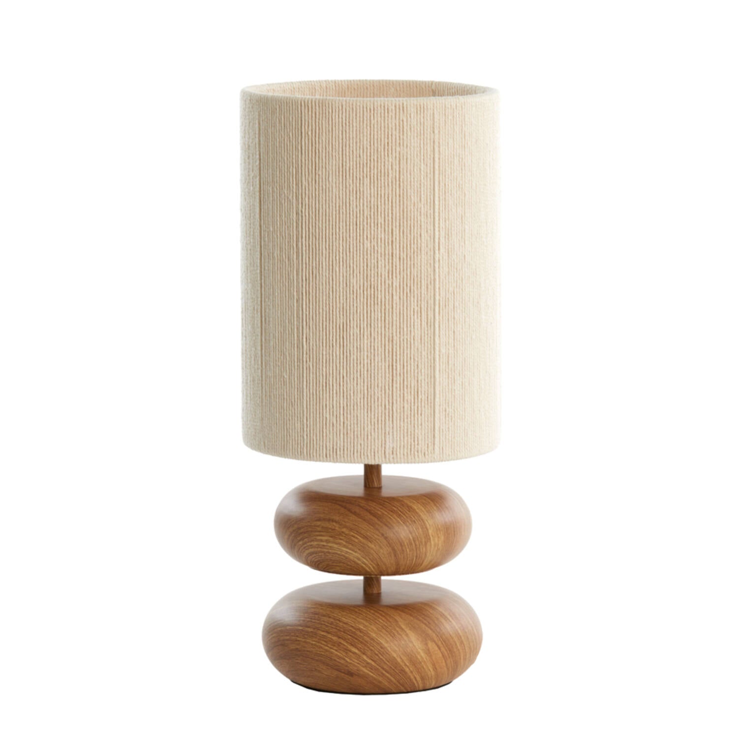 Table lamp Ø22x50,5 cm DANIALO wood print natural+rope cream
