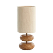 Table lamp Ø22x50,5 cm DANIALO wood print natural+rope cream