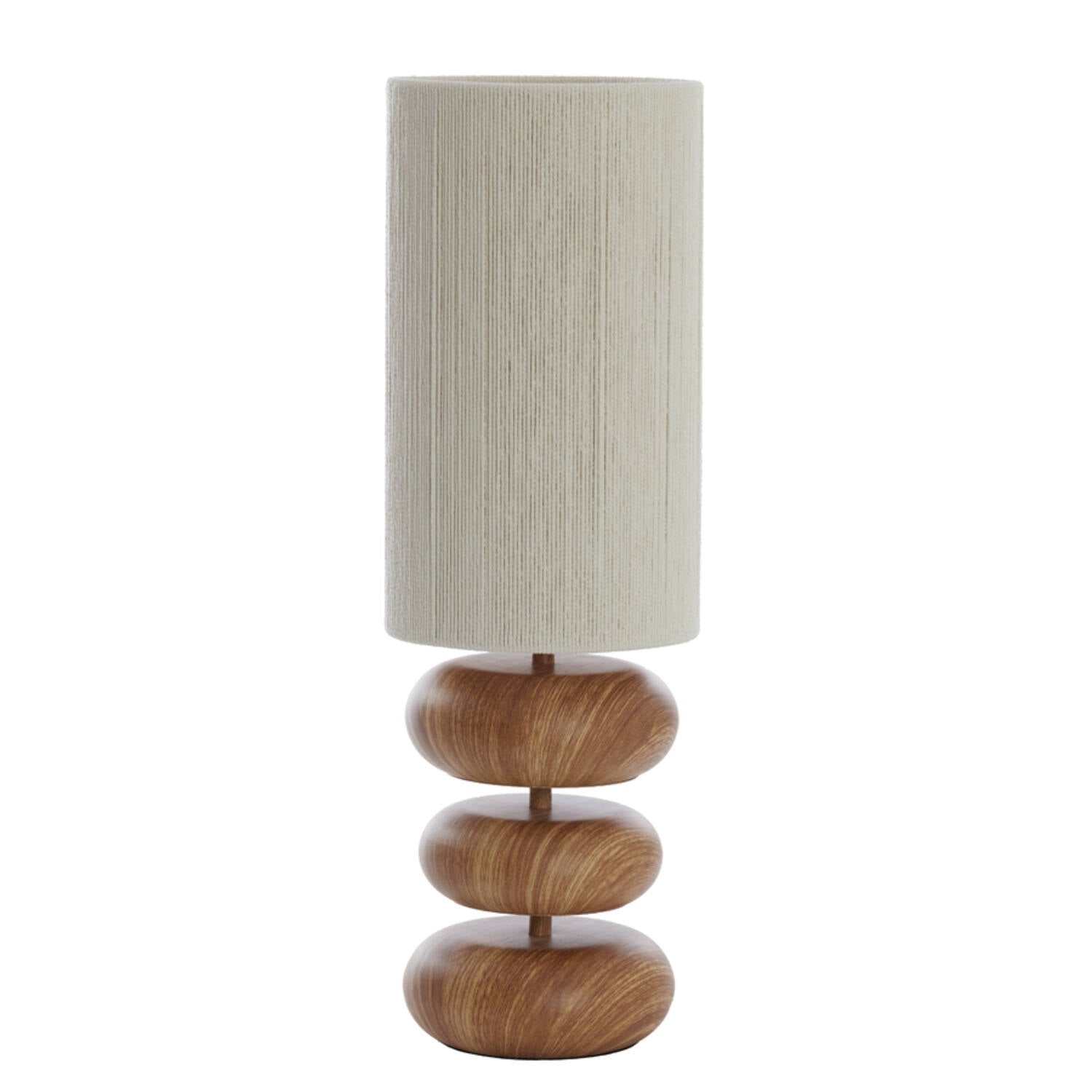 Table lamp Ø22x67,5 cm DANIALO wood print natural+rope cream