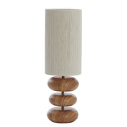 Table lamp Ø22x67,5 cm DANIALO wood print natural+rope cream